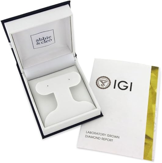 Image of Lab-Grown Diamond Stud Earrings With Unique laser engraved Diamond ID, Set In Platinum, White Gold or Yellow Gold - D Color, VVS2 Clarity, IGI Certified Lab-Grown Diamonds - Available in 1 to 5 CTTW