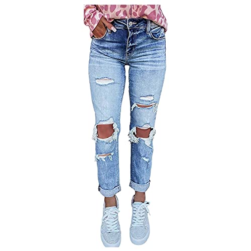 Jeanshose Women Enger Jeanshose Solid Summer Verjüngt Lang Denim Hose Damen Bodybuilding Higwaist Mit Taschen Outdoor Cover