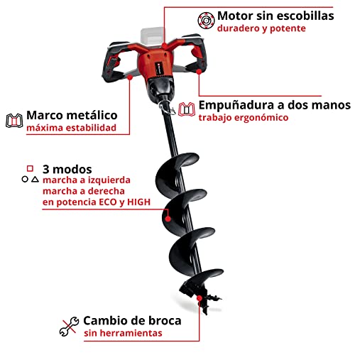 Miniatura 3 de Einhell Ahoyadora Con Batería Gp-Ea 18 150 Li Bl-Solo Power X-Change Iones De Litio, 18 V, Motor Sin Escobillas, Incl. Barrenadora Ø 150 Mm, Sin Batería Ni Cargador