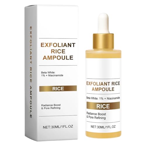 MOLZINY 100ml Peel Shot Glow Rice Ampoule Duo Peeling Exfoliante Facial Arroz Blanco y Negro Limpia Profundamente los Poros Mejora la Piel áspera Hidrata Profundamente
