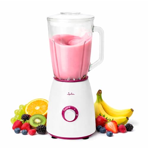 Jata, BT265, Batidora de Vaso 1300 w, 4 Cuchilla dentada de acero inoxidable, 2 velocidades y Pulse, Jarra desmontable, Pica hielo, Blanco, Capacidad 1,5 l