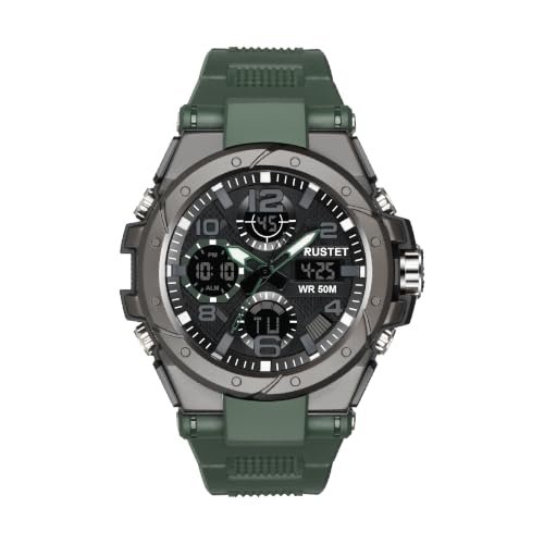 Image of RUSTET Analogue - Digital Men's Watch (Black Colored Strap - 2145)