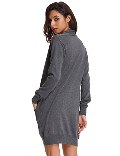 Grace Karin Long Sleeve Lightweight Knit Sweater Open Front For Women(Xl,Dark Grey) #TOP1