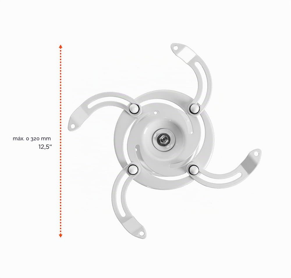 ivolum Universal Beamer Soporte de Techo PDH130 - Blanco - hasta 15 Kg - inclinable - Altura del Techo de 13 cm