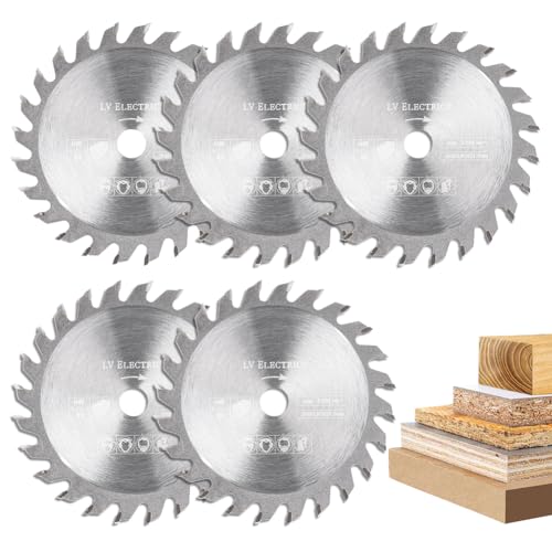 BALUGAEA 5 Stück Kreissägeblatt 85 mm x 10 mm, Sägeblatt für Holz Mini Handkreissäge 24 Zähne Für Hartholz,Weichholz, MDF und Kunststoff