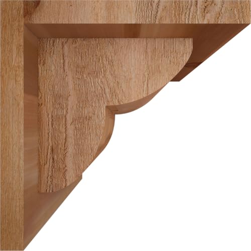 Ekena Millwork COR08X08X08CRE01RWR 8"W x 8"D x 8"H Crestline Rough Sawn Corbel w/Backplate, Western Red Cedar by Ekena Millwork - Image 3