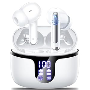 Auriculares Inalambricos Bluetooth, 2024 Cascos Inalambricos Bluetooth 5.3 in Ear con 4 HD Mics,48H HiFi Estéreo Auriculares Deportivos con Reducción de Ruido ENC, LED Pantalla,IP7 Impermeable USB-C