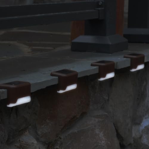 MAXSA 47332 Solar-Powered LED Deck, Step and Railing Light, 4-Pack, Brown by Maxsa Innovations - Used condition - Image 6
