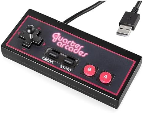Quarter Arcades USB A Controller 1.5m Accessory for Mini Arcade Cabinet, Wired with Removable Thumbstick, Compatible with Windows 11 PC & Other Devices