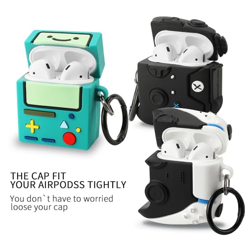 Image of [3Pack] Gedicht for Airpods 2nd Generation Case, Funny 3D Cartoon Game Console Controller Design Silicone Soft Cases for Airpods Case 2nd /1st Gen, with Keychain Kids Women Men for Airpods Case