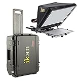 Ikan Elite Generation 2 Universal Large Tablet Teleprompter for Surface Pro & Ipad Pro, Beam Splitter 70/30 Glass w/Rolling Case (PT-ELITE-V2-TK) - Black