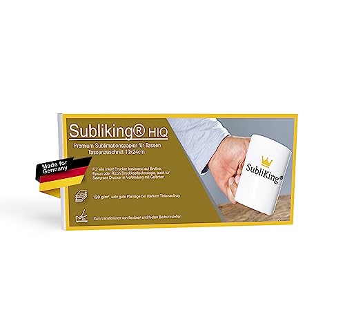 Subliking HiQ Premium Sublimationspapier 120 g/m Transferpapier (10 × 24 cm 100 Blatt) schnelltrocknend wischfest & kompatibel mit Sublimation und Sublitex