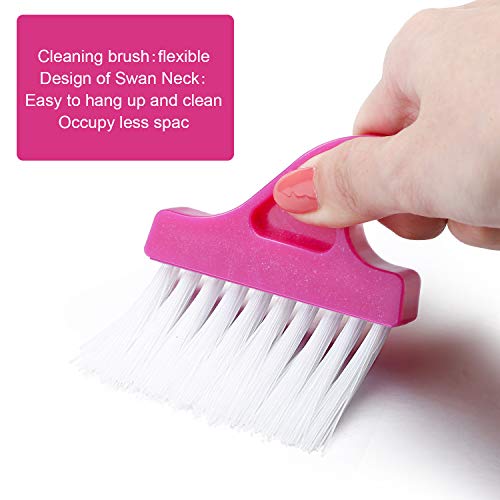 Maitys Hand-Held Groove Cleaning Tools Window Track Cleaning Brushes Window Track Cleaning Brushes For Window Air Conditioning Kitchen Cleaning Tools Kit, 8 Pieces (Pink, Green, Blue, Black) #TOP4