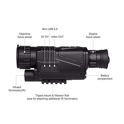 5X40 Digital Infrared Night Vision Goggle Scope for Telescope Long Range with Camera Shoot Photo Recording Video - Image 2