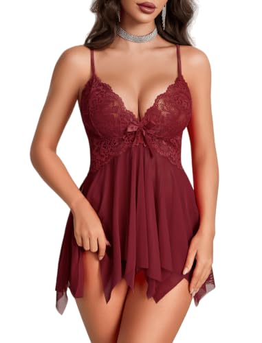 Image of Avidlove Lingerie for Women Lace Babydoll Sleepwear Boudoir Outfits Plus Size Langeray XS-5XL