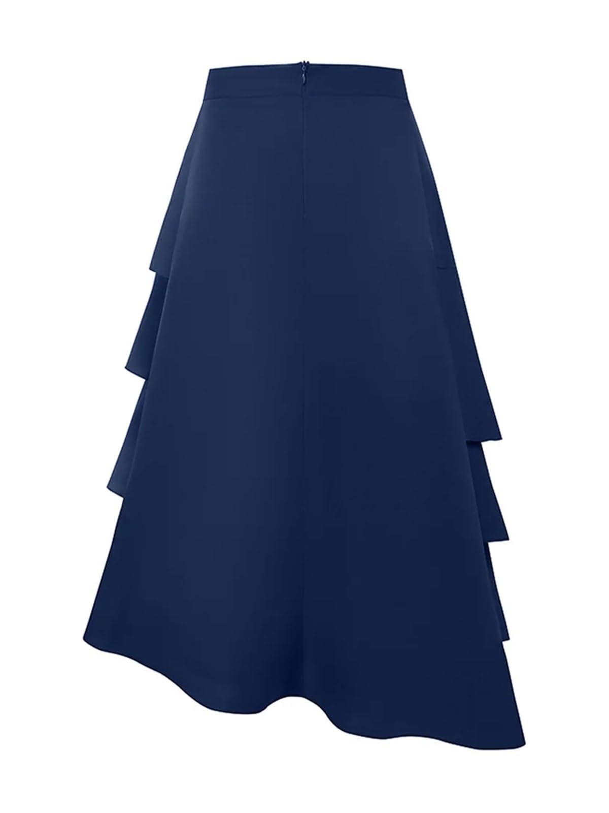 Falda Larga de otoño for Mujer, Falda Fiesta con Dobladillo Multicapa y Cintura Alta, Elegante, Volantes Vuelo, Talla Grande para Uso Diario Informal