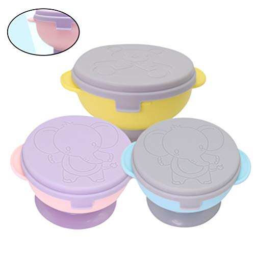 Toyvian 3 Pcs Silicone SucÃ§Ã£o Tigela de AlimentaÃ§Ã£o Do BebÃª Ficar Colocar Tigelas Ã  Prova de D