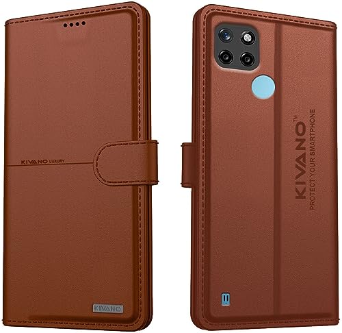 Image of Compatible with Realme C11Y / Realme C21Y / Realme C25Y Flip Cover | Leather Finish | Inside Pockets & Inbuilt Stand | Shockproof Wallet Style Magnetic Closure Back Cover Case