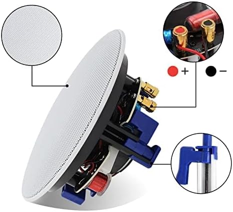 Herdio Bluetooth Ceiling Speakers Wired 4 Inches 2-Way with 4 Channel Amplifier Receiver for Home Theater Living Room Office(4 Speakers) - Image 6