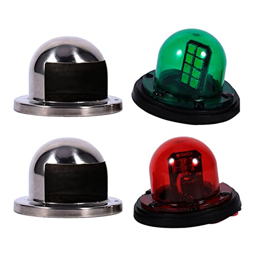 Keenso Luces de navegación para barcos, luces de inoxidable de 12 V, luz LED roja y verde para barcos Keenso Luces de navegación para barcos, luces de inoxidable de 12 V, luz LED roja y verde para barcos