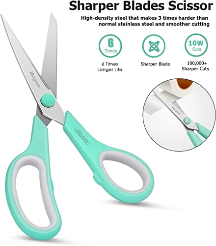 Image of iBayam 24-Pack 8 inch Heavy Duty Scissors in Bulk, Ultra-Sharp, Comfort Grip