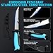 RoundFunny 14 Pcs Fishing Tool Kit, Fillet Knife, Fishing Pliers with Lanyard, Digital Scale, Lip Gripper, Hook Remover Fish Scaler Braid Scissors Gloves Sharpening Rod Retractor Towel Bag(A,Blue)