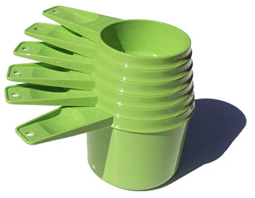 Vintage Set 6 Tupperware Apple Green Measuring Cups