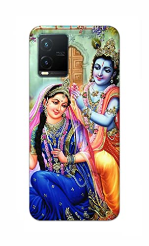 Image of Printed Hard Back Cover Case for Vivo T1x Back Cover (Radha Krishna) -1803
