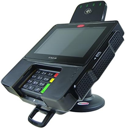 ENS Tailwind Ingenico ISC 480 3" Latch and Lock Compact Pole Mount Terminal Stand, Adhesive Installation, Black