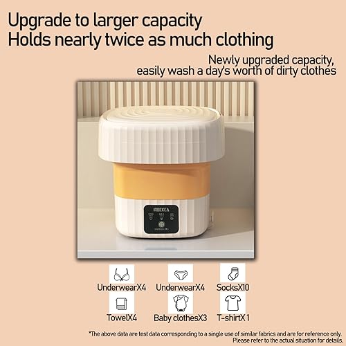 DELURA Portable Washing Machine,6L Large Capacity Small Washing Machine,Foldable Washing Machine with Spin-Dry Basket,Mini Washer for Washing Small Pieces of Clothing, Underwear,Socks (Color : B)