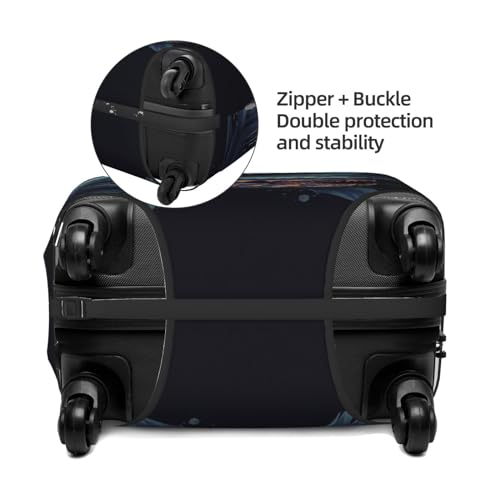 Cool Fish Luggage Cover Elastic Washable Suitcase Cover Anti-Scratch Suitcase Protector Spandex Luggage Protector Travel Baggage Covers for 18-32 inch Luggage4