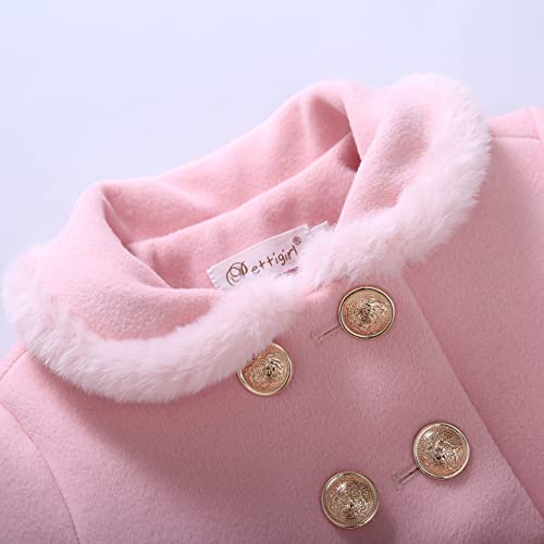 Pettigirl Girls Winter Elegant Pink Lovely Outdoor Trench Overcoat Toddler Pretty Sweet Princess Birthday Coat Outfit3