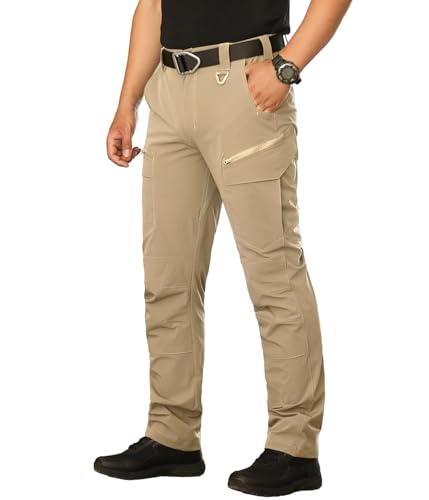 NAVEKULL Calças táticas leves masculinas, calças cargo de trabalho de secagem rápida para homens, ca