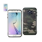 Reiko Designer Hybrid Leather Protector Cover for Samsung Galaxy S6 Edge - Retail Packaging - Green