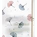 Siunwdiy Milchglasaufklebe,Sichtschutz-Fensterfolie, Ginkgoblattmuster, kein Kleber, statische Haftung, Fensterfolie, Vinylglas, dekorativer Milchglas-Aufkleber für Büro,A,30x200cm(12"x79")