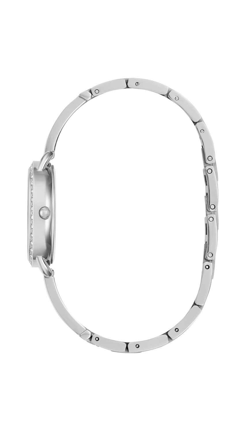 Guess GT TRI Bellini Damen Armbanduhr mi Zirkonia in der Farbe Silber mit Armband aus Edelstahl, Wasserdichtigkeit: 3 bar, Gehäusedurchmesser: 30 mm, GW0914L1