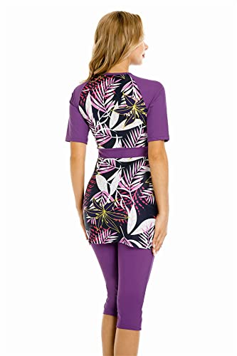 Modest Swimwear for Women Short Sleeve Swimsuit Burkini Modesty Costume Rash Guard Surfing Suit Beachwear3
