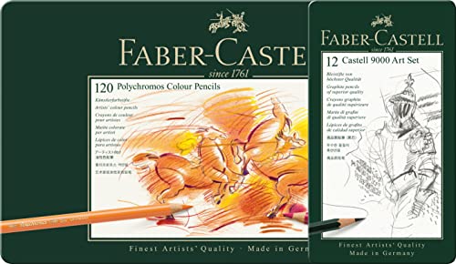 ファーバーカステル ポリクロモス色鉛筆 120色セット 缶入 カステル9000鉛筆アートセット付 110011-ASET