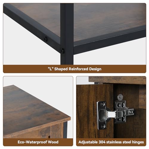 Yourlite Bathroom Vanity,24 Inch Classic Rustic Bathroom Vanity Set With Sink Combo,Small Farmhouse Bathroom Vanity With Black Ceramic Bathroom Sink thumb #4
