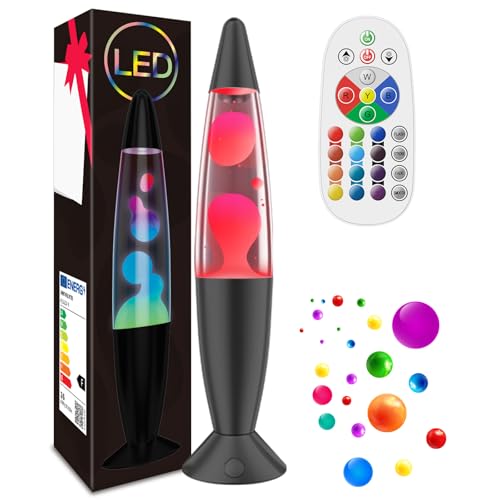 AONESY Lámpara líquida de movimiento, luz líquida relajante para adultos y niños, lámpara de estado de ánimo para aliviar el estrés, luz nocturna de 17 colores cambiantes - 34cm Negro