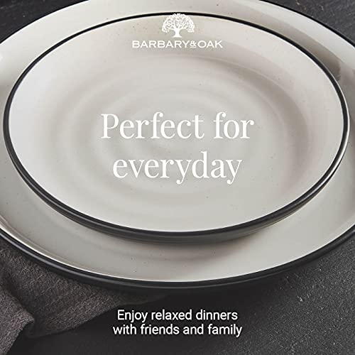 Barbary & Oak by Tower BO867006BLK Cascade Dinnerware Set, Stoneware, 16pc, Black and Cream Speckled - Image 4