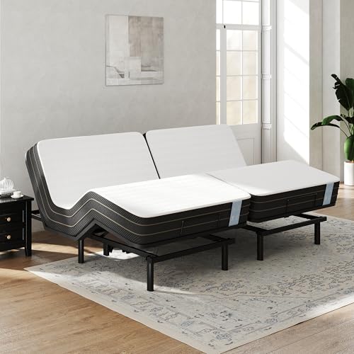 Image of FLEXISPOT Split King Adjustable Bed Base & 12'' Gel Memory Foam Mattress