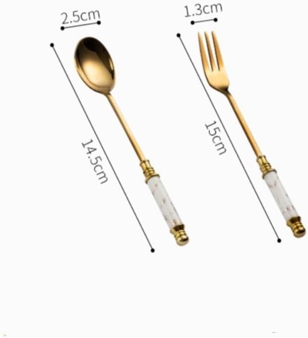 Cooking Spoons Stainless Steel Table Spoon, Fruit Fork, Afternoon Tea Dessert Spoon(White)