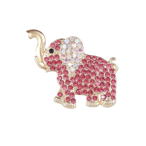 Image of Rhinestone Pink Elephant Brooches for Women Cute Animal Pet Elephant Pin Collar Dress Hat Broach Birthday Holiday Gifts Fashion Accessories Jewelry