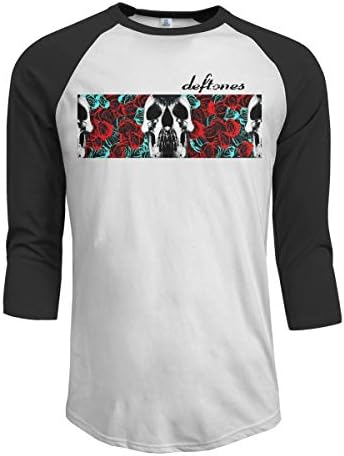 JeremiahR Deftones Men's 3/4 Sleeve Raglan Baseball Tshirts Black S