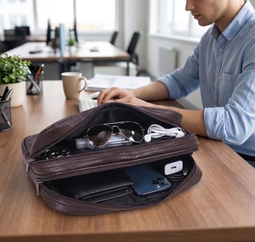Image of kbi Mens Cash Bag Pouch Money Carrying Handling Luggage Multipurpose Travel Pouch vegan Leathe