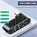 VIENON 4-Port USB C Hub [90°/180° Degree Rotatable], USB C Adapter Splitter with PD-in 5W Port, USB Extender for MacBook, iMac, Surface, and More C Port Laptop(Not for Car)