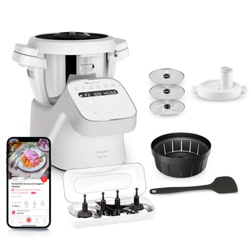 Moulinex, Companion, Robot cuiseur, 14 fonctions, Capacité XL 10 personnes, Gris, Fabriqué en France, Acc découpe légumes, YY5778FG
