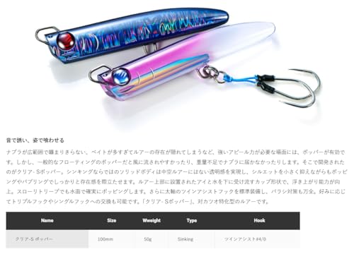 ジャクソン(Jackson) クリア エス ポッパー オフショア (Clear S Popper Offshore) 50g 3枚目
