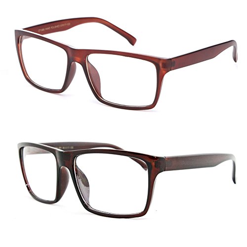 Image of Classic Unisex Squared Fashion Clear Lens Eye Glasses Frame Clear Lens Glasses Men Women